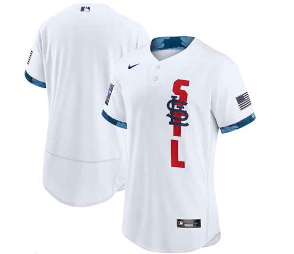 Men's St. Louis Cardinals Blank 2021 White All-Star Flex Base Stitched MLB Jersey Men's St. Louis Cardinals Blank 2021 White All-Star Flex Base Stitched MLB Jersey
